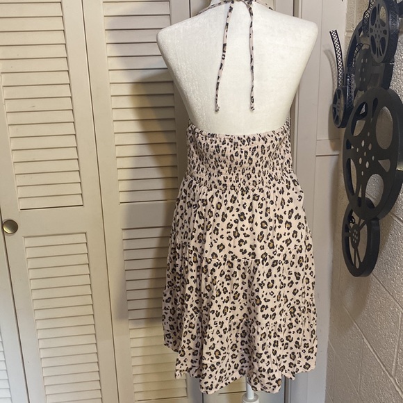 NWOT AMERICAN EAGLE 🦅 animal print midi halter dress size L - Picture 4 of 7